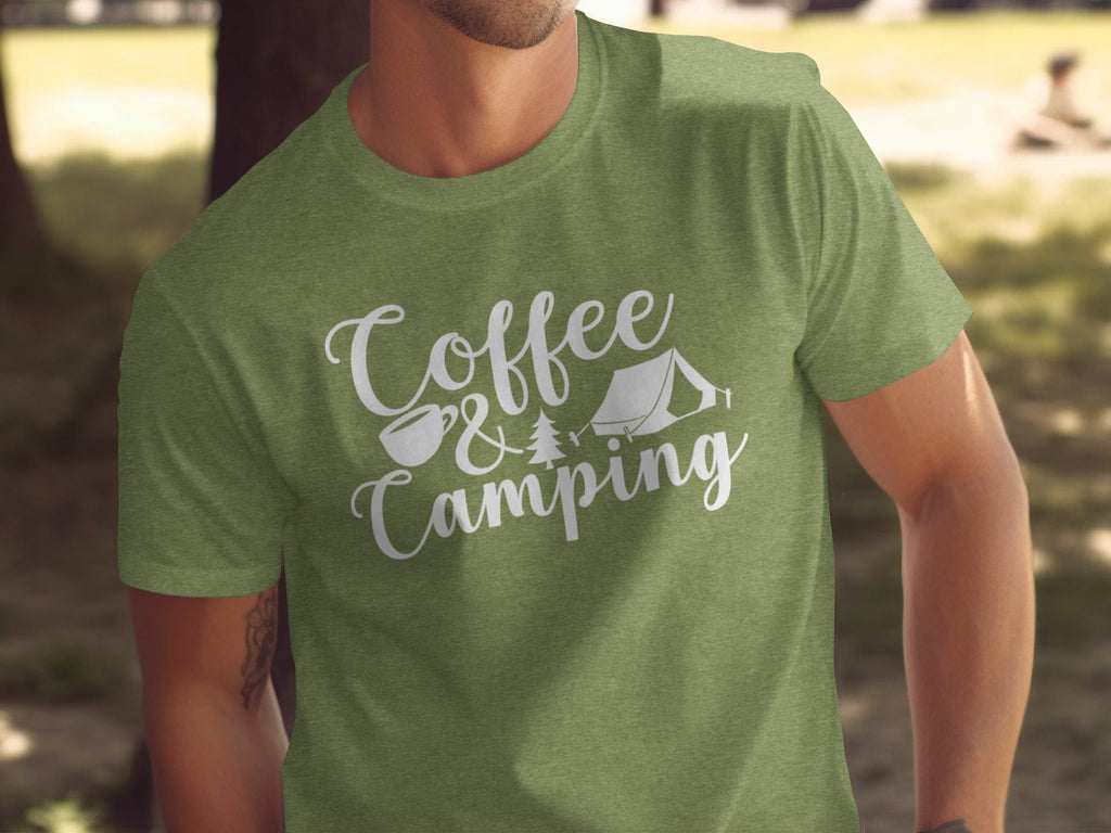 Coffee and Camping Graphic Design Great Outdoors T-Shirt