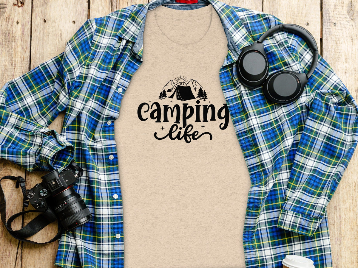 Camping Life Camping Tent Mountain Camping Outdoors T-Shirt