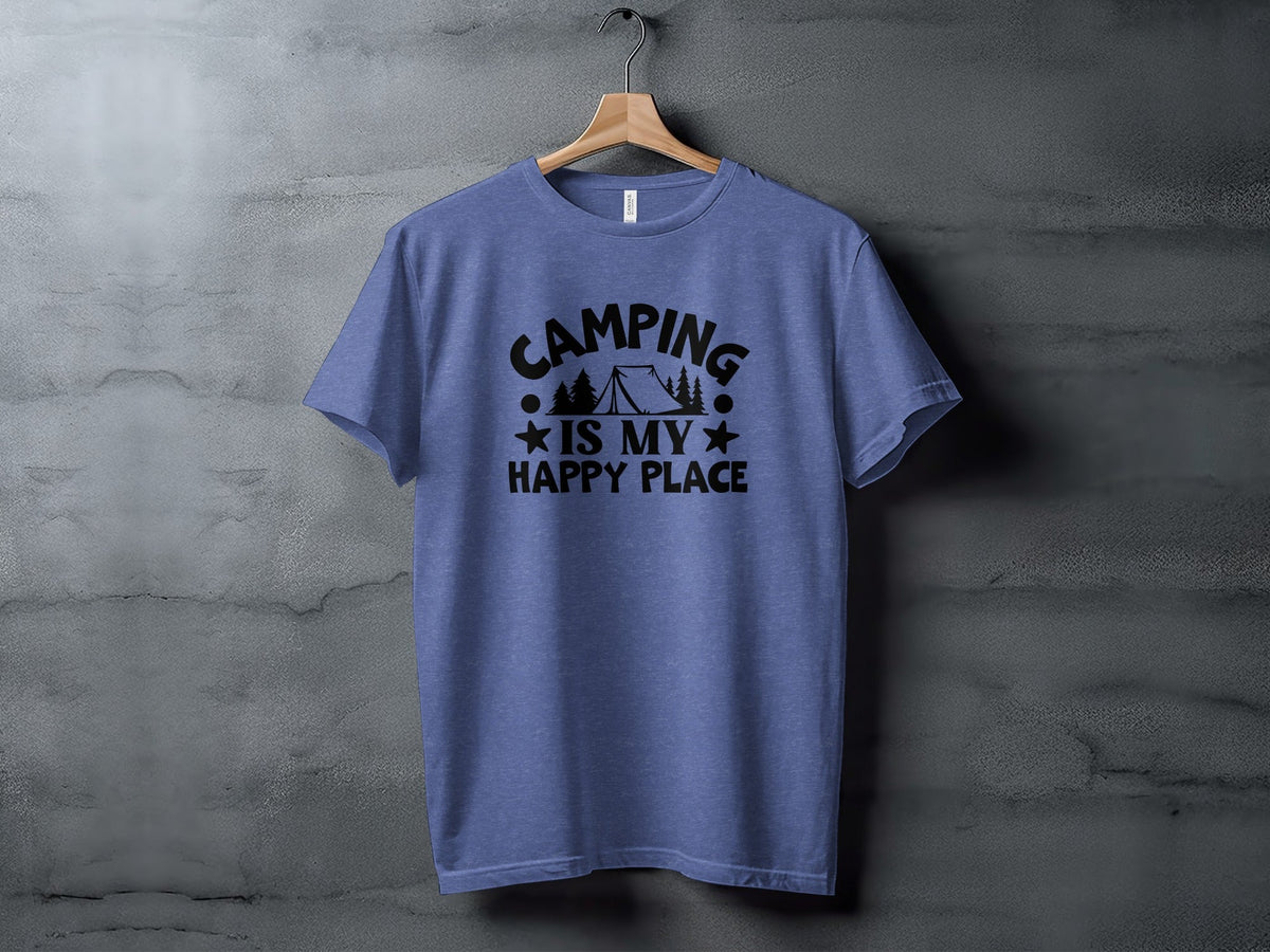 Camping Is My Happy Place Graphic Print Outdoor T-Shirt