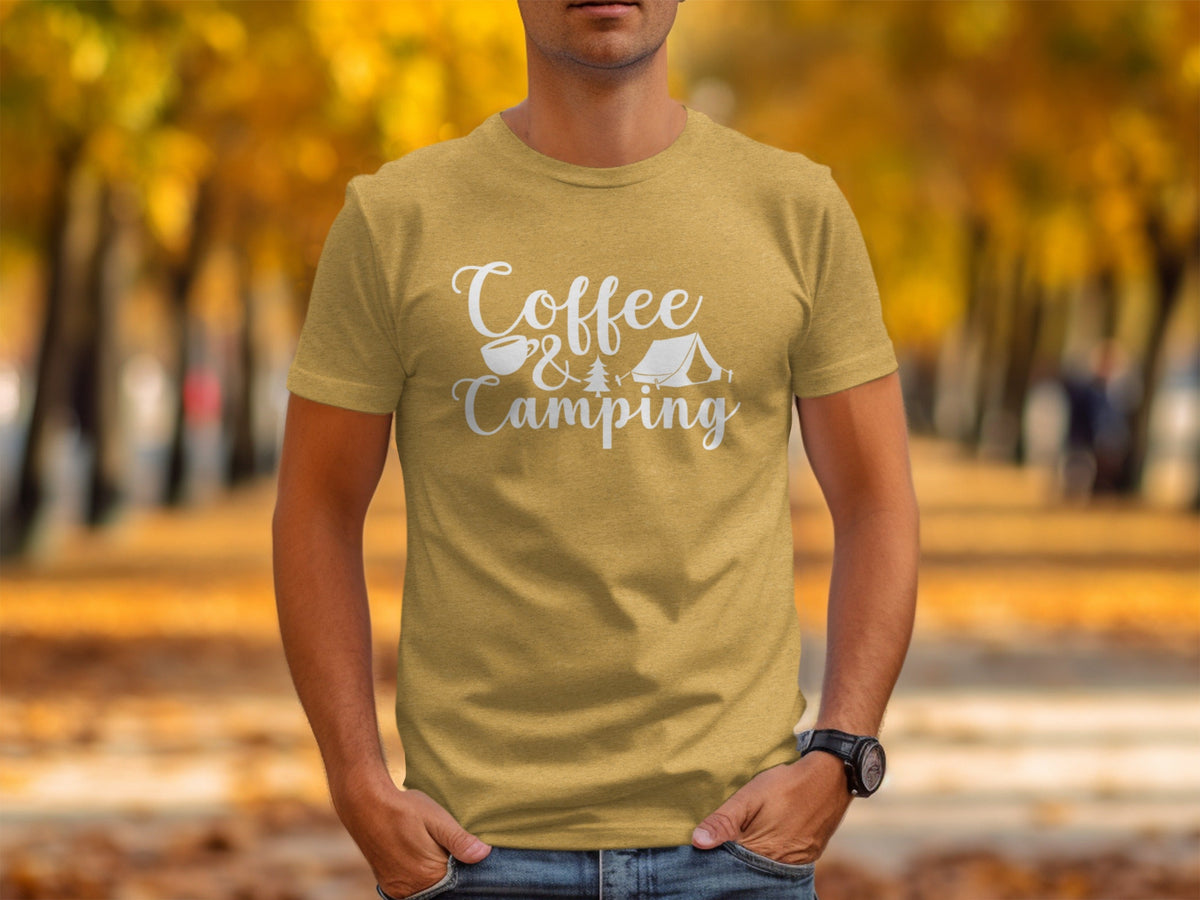 Coffee and Camping Graphic Design Great Outdoors T-Shirt