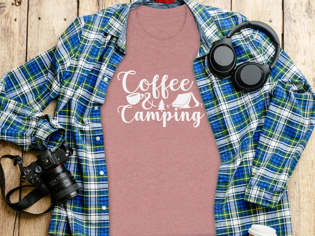 Coffee and Camping Graphic Design Great Outdoors T-Shirt