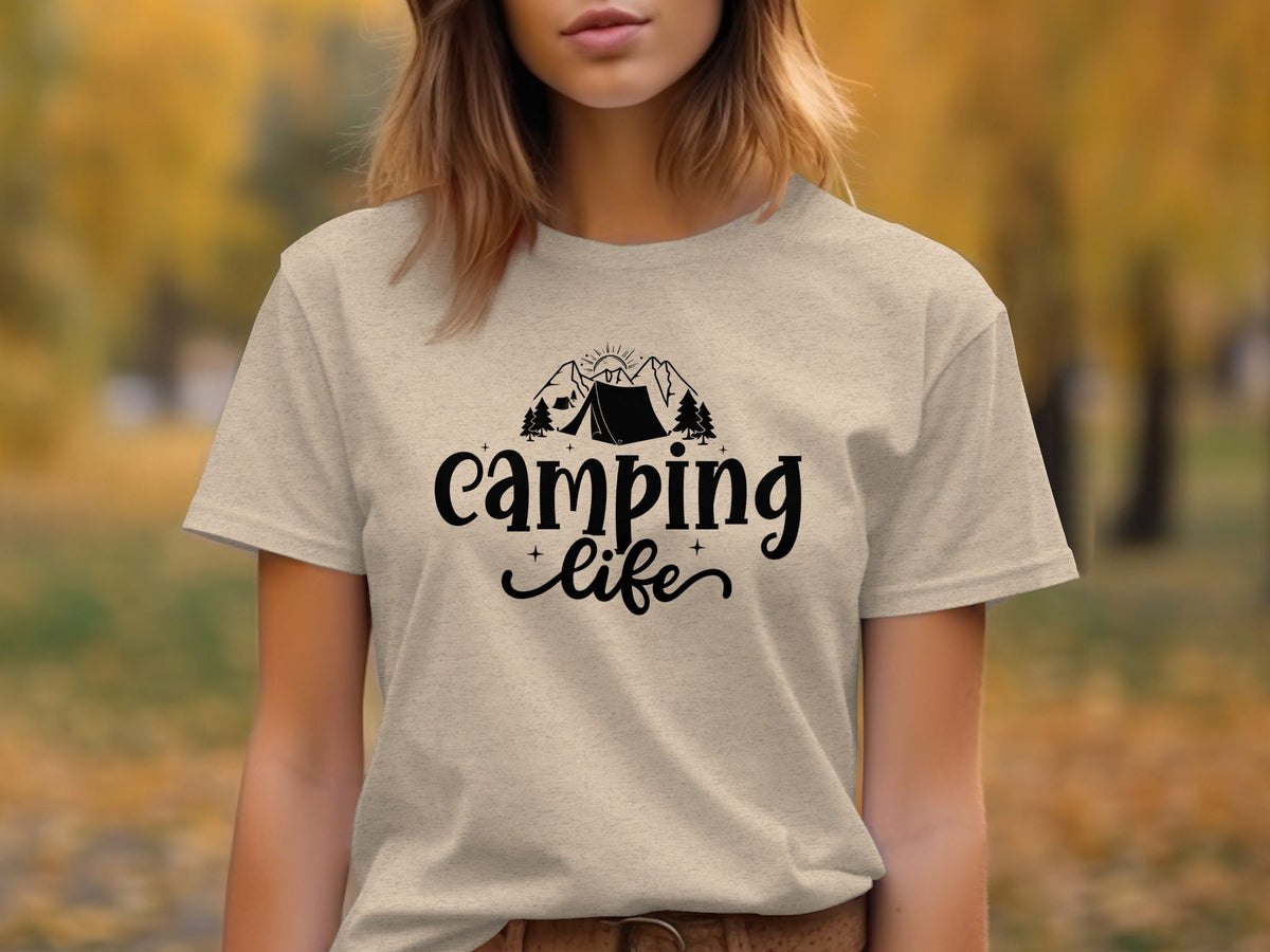 Camping Life Camping Tent Mountain Camping Outdoors T-Shirt