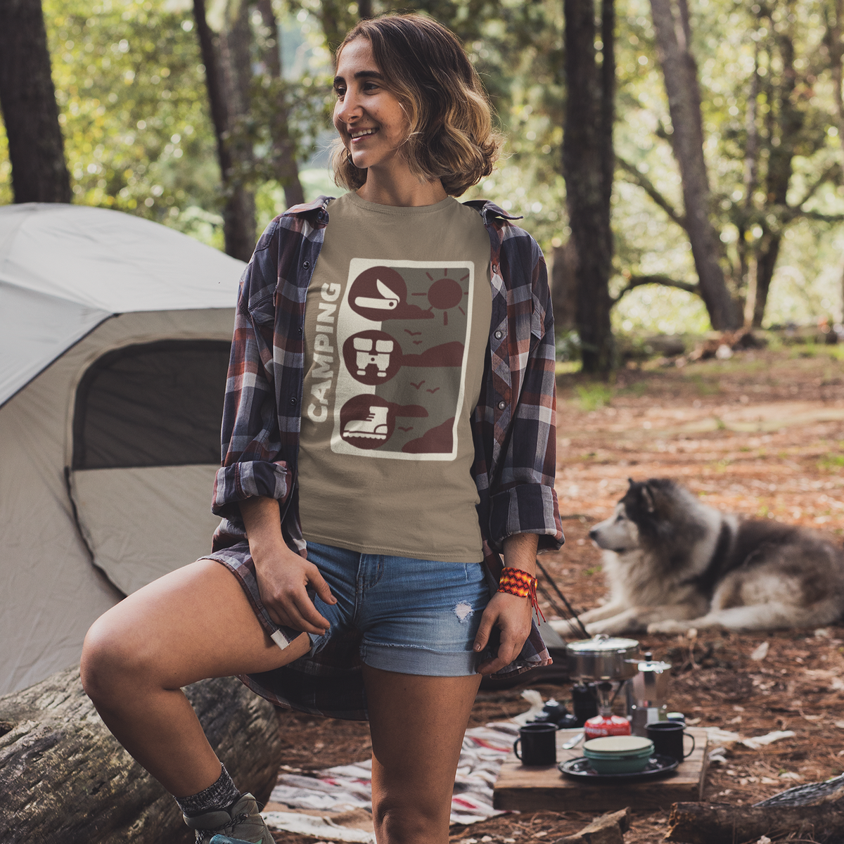 Adventure Awaits Camping T-Shirt - Unisex Outdoor Nature Lover Tee