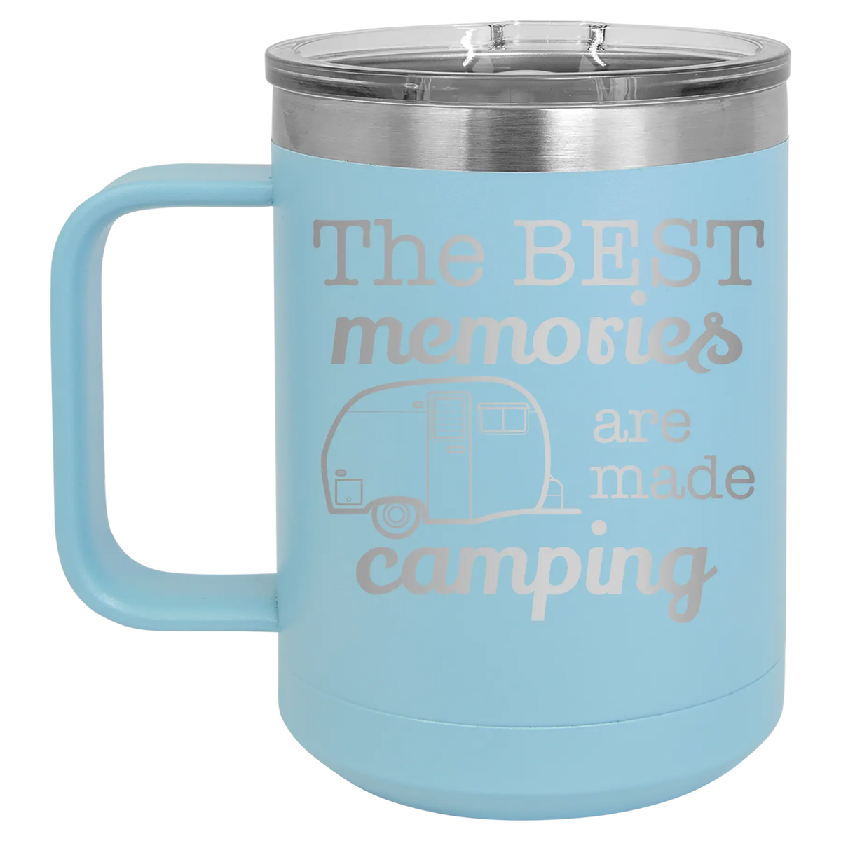 Camping 15 oz Mug | Light Blue