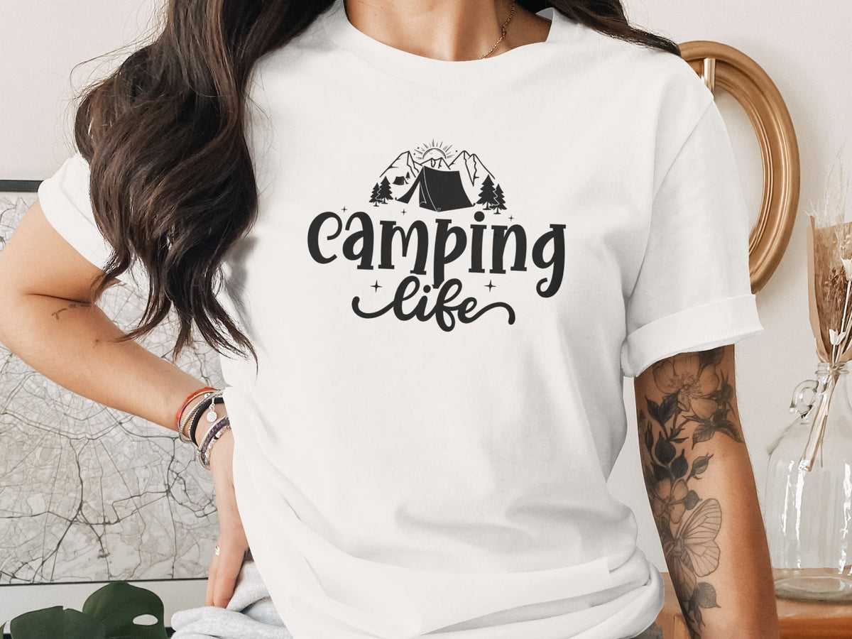 Camping Life Camping Tent Mountain Camping Outdoors T-Shirt