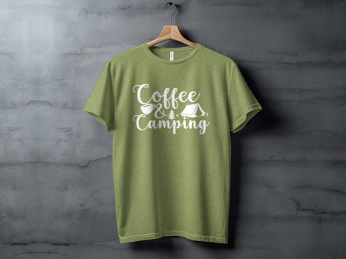 Coffee and Camping Graphic Design Great Outdoors T-Shirt