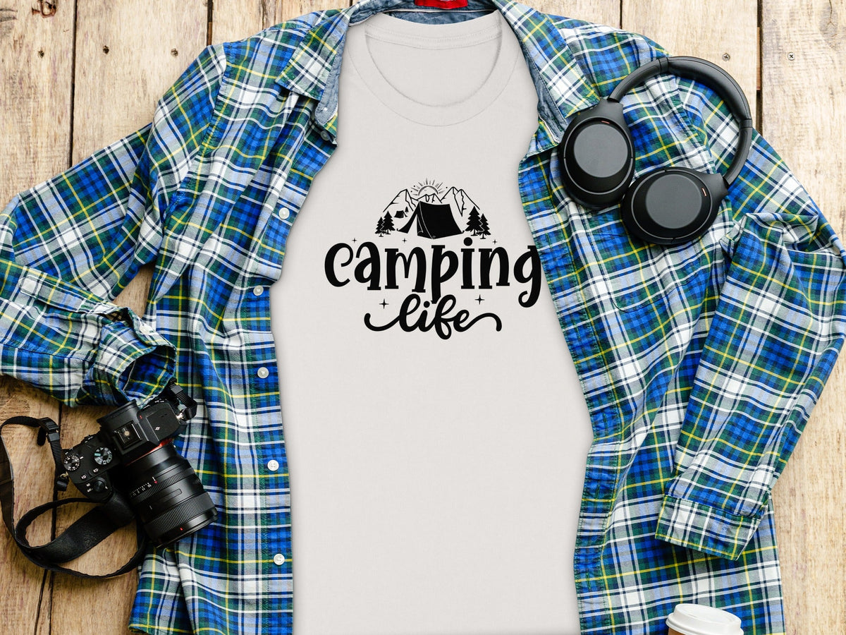 Camping Life Camping Tent Mountain Camping Outdoors T-Shirt