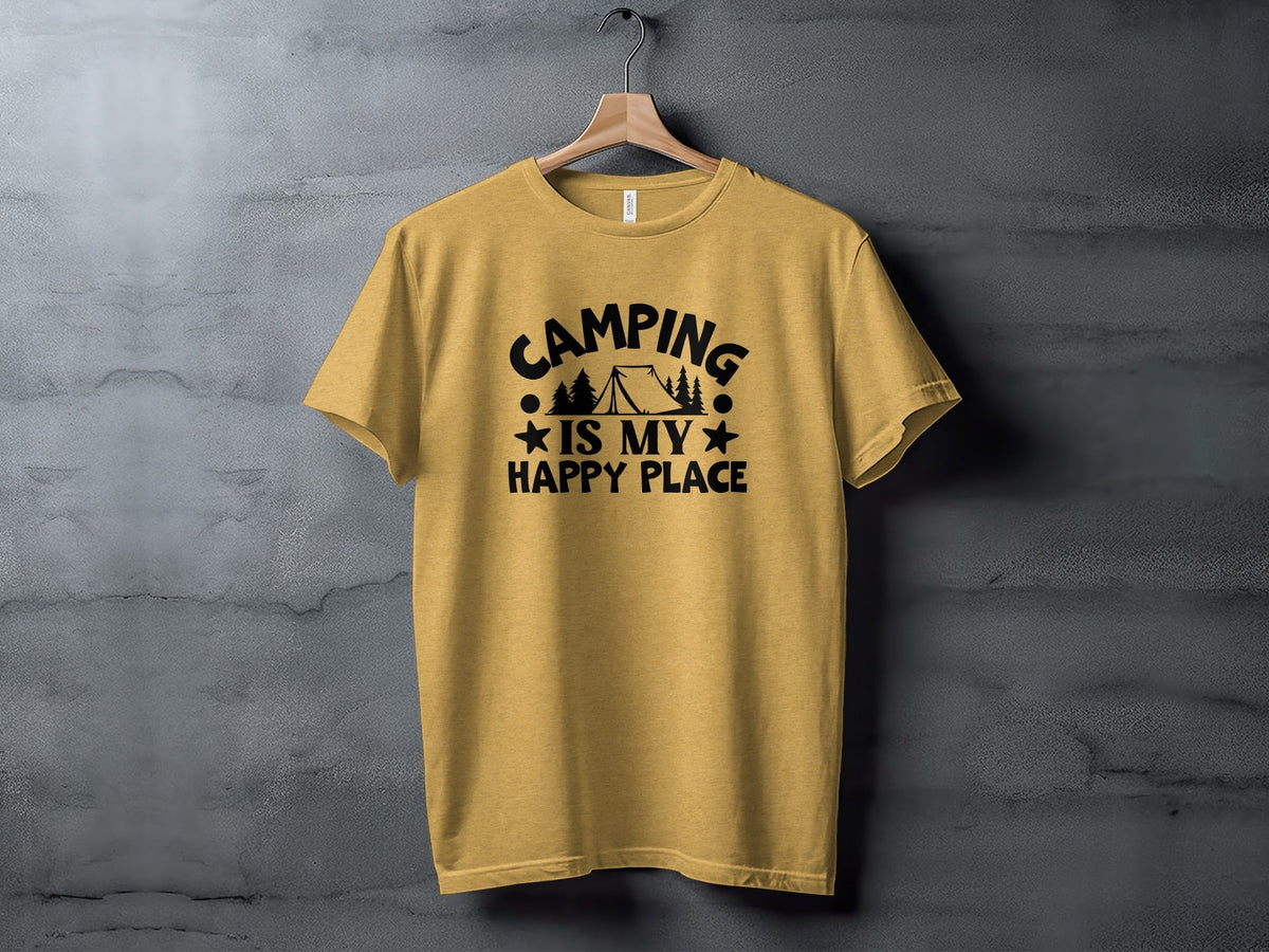 Camping Is My Happy Place Graphic Print Outdoor T-Shirt