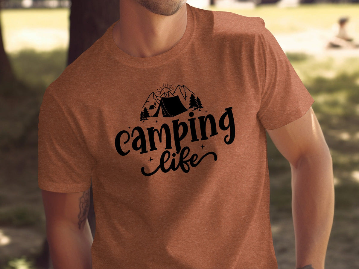 Camping Life Camping Tent Mountain Camping Outdoors T-Shirt