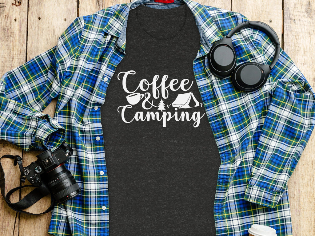Coffee and Camping Graphic Design Great Outdoors T-Shirt