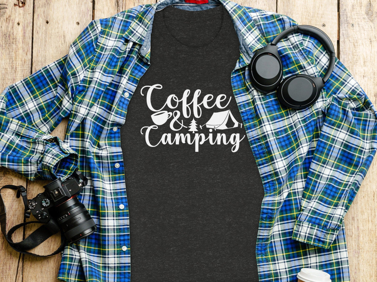 Coffee and Camping Graphic Design Great Outdoors T-Shirt