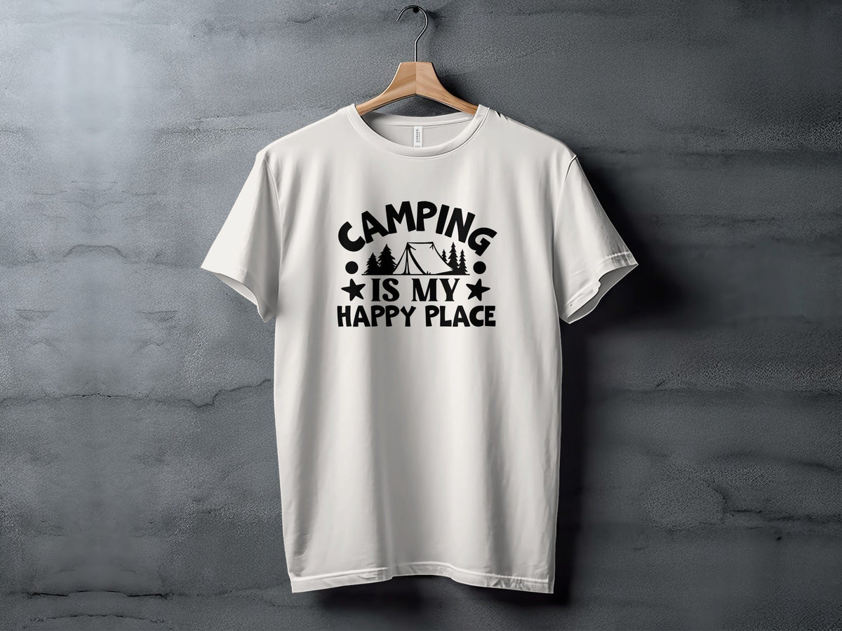 Camping Is My Happy Place Graphic Print Outdoor T-Shirt
