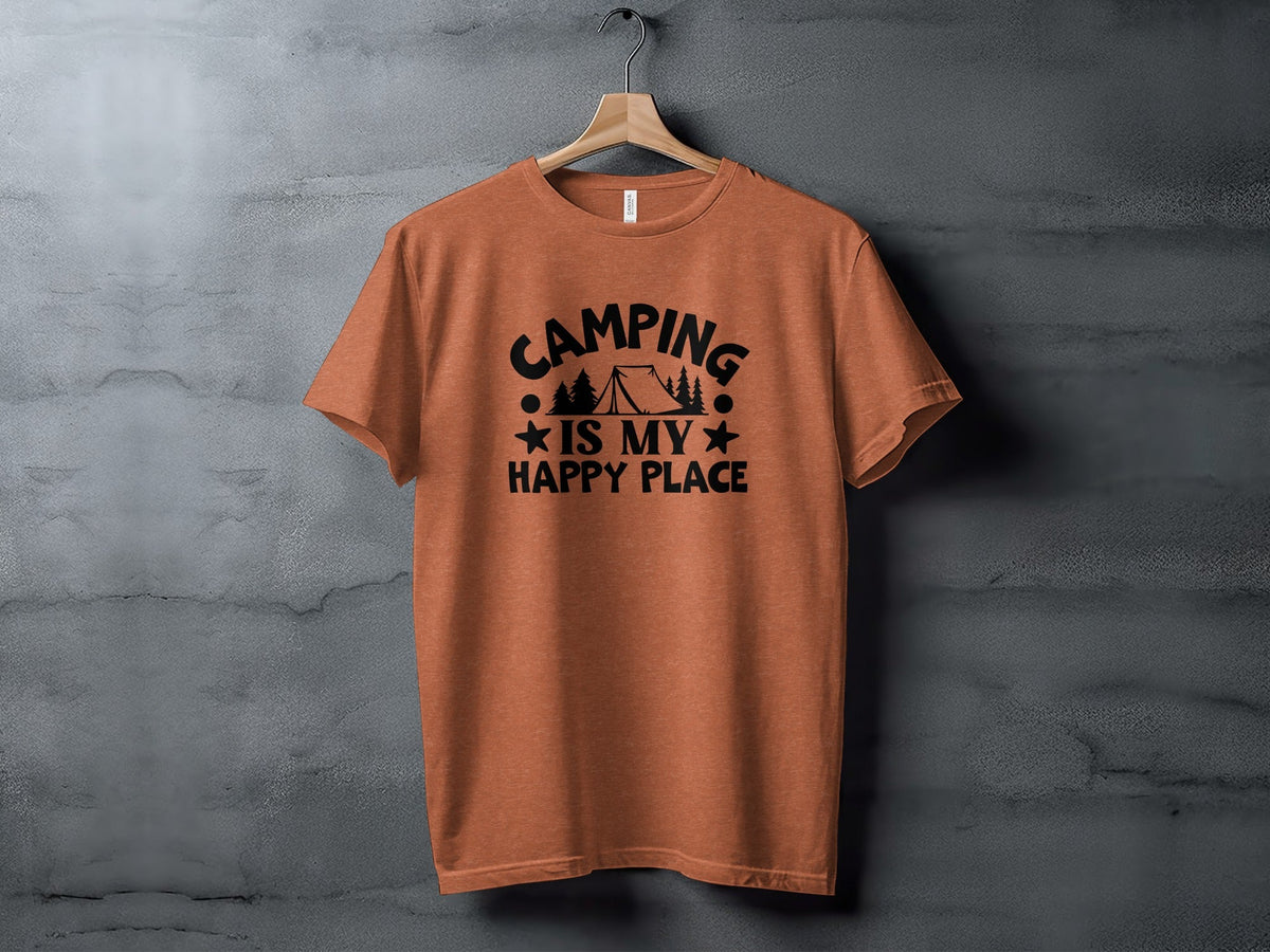 Camping Is My Happy Place Graphic Print Outdoor T-Shirt