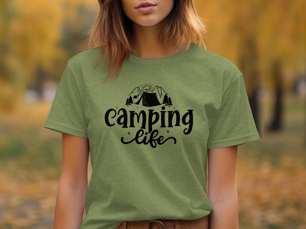 Camping Life Camping Tent Mountain Camping Outdoors T-Shirt