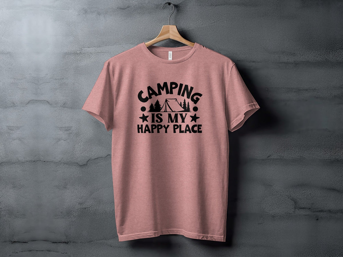 Camping Is My Happy Place Graphic Print Outdoor T-Shirt