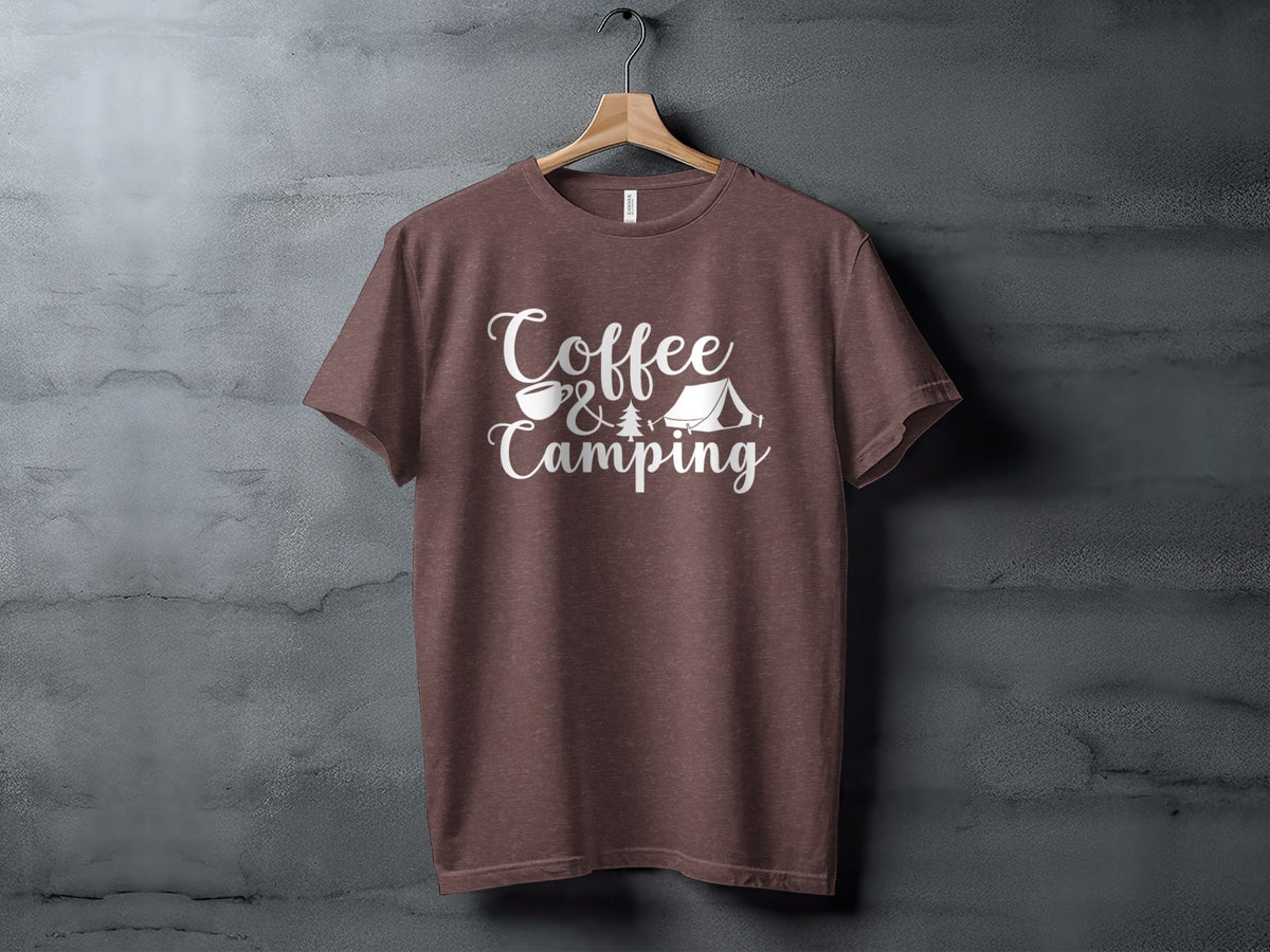 Coffee and Camping Graphic Design Great Outdoors T-Shirt