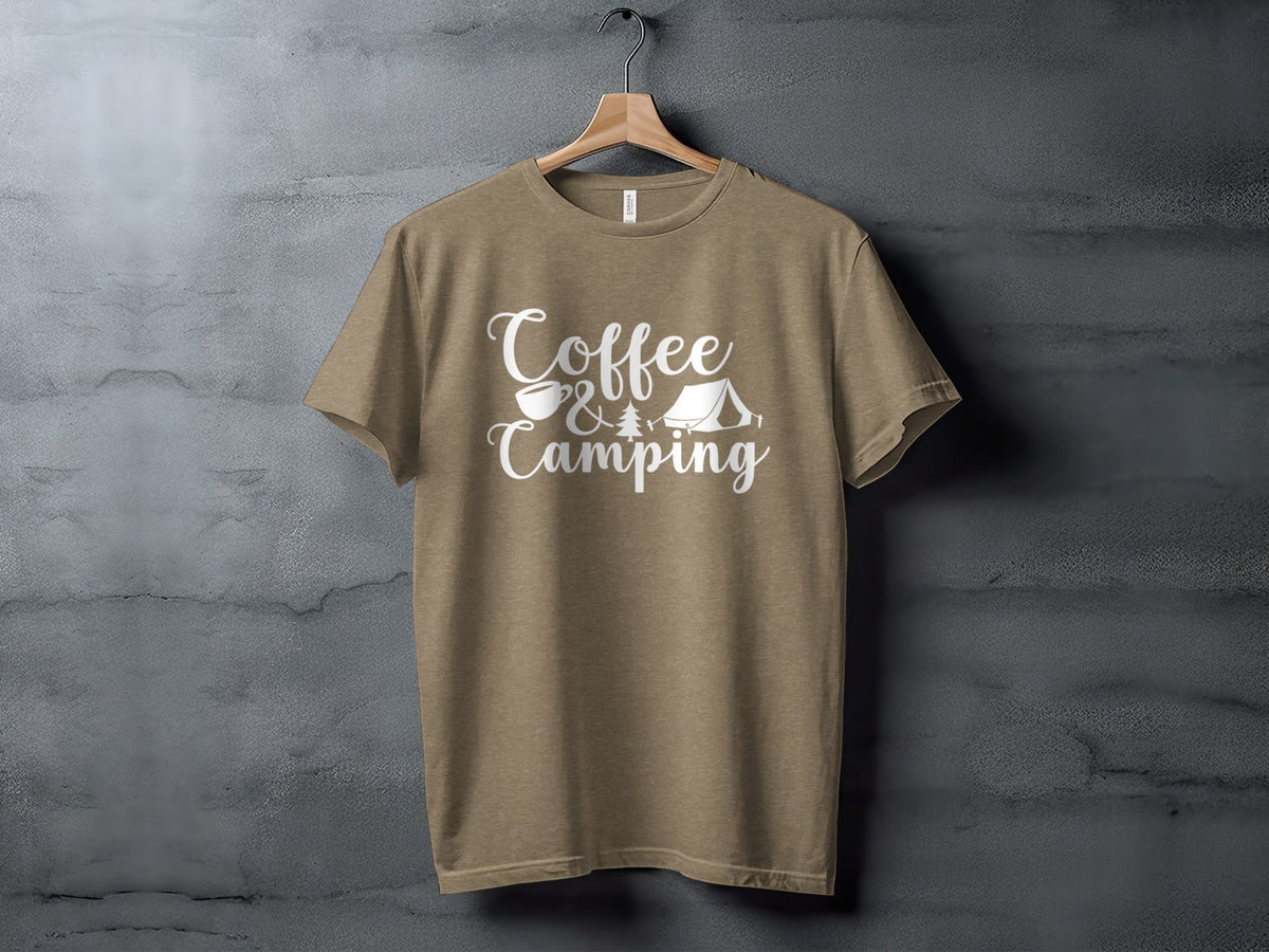 Coffee and Camping Graphic Design Great Outdoors T-Shirt