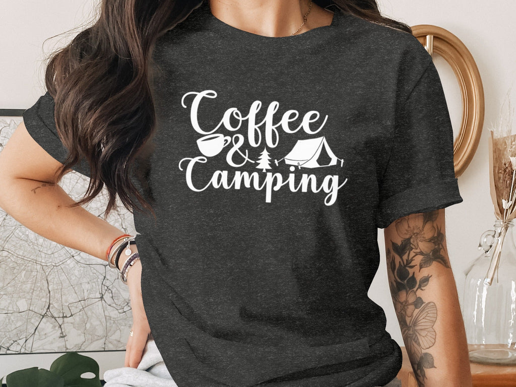 Coffee and Camping Graphic Design Great Outdoors T-Shirt