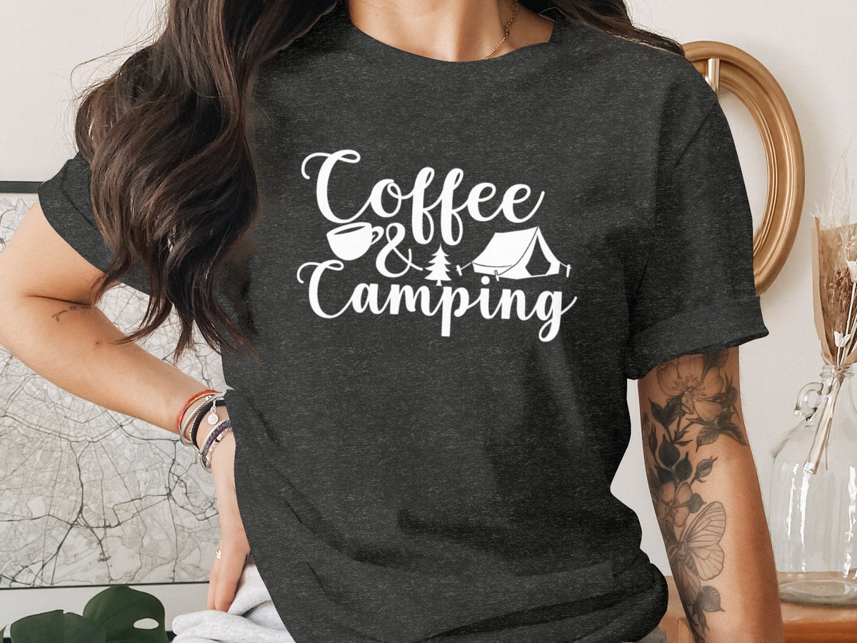 Coffee and Camping Graphic Design Great Outdoors T-Shirt