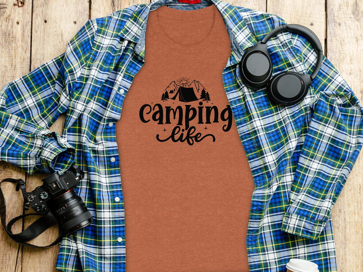 Camping Life Camping Tent Mountain Camping Outdoors T-Shirt