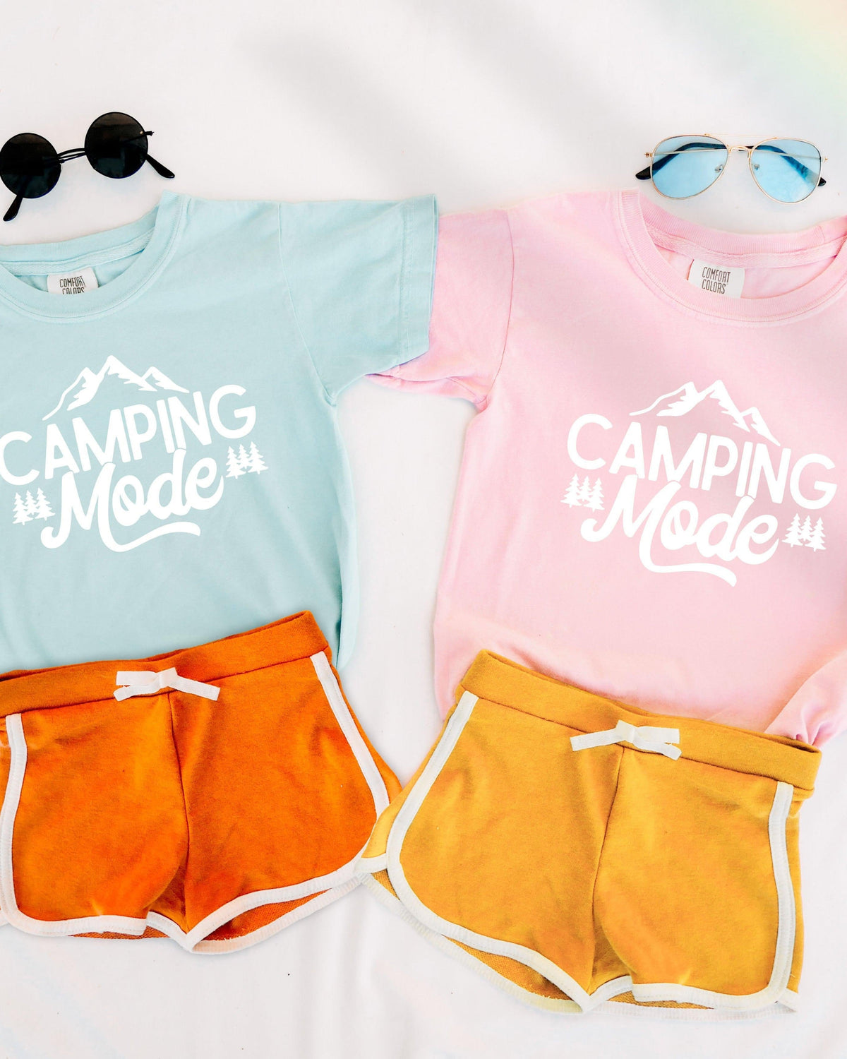 Camping Mode Kids Garment-Dyed T-Shirt – Nature Hiking Youth Outdoor Adventure Tee