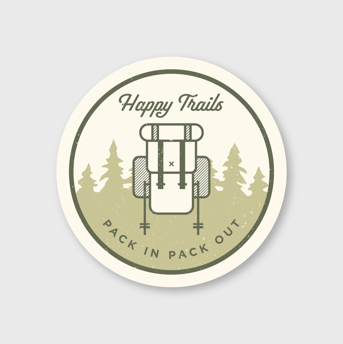 Happy Trails Hike Sticker