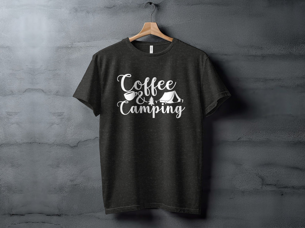 Coffee and Camping Graphic Design Great Outdoors T-Shirt