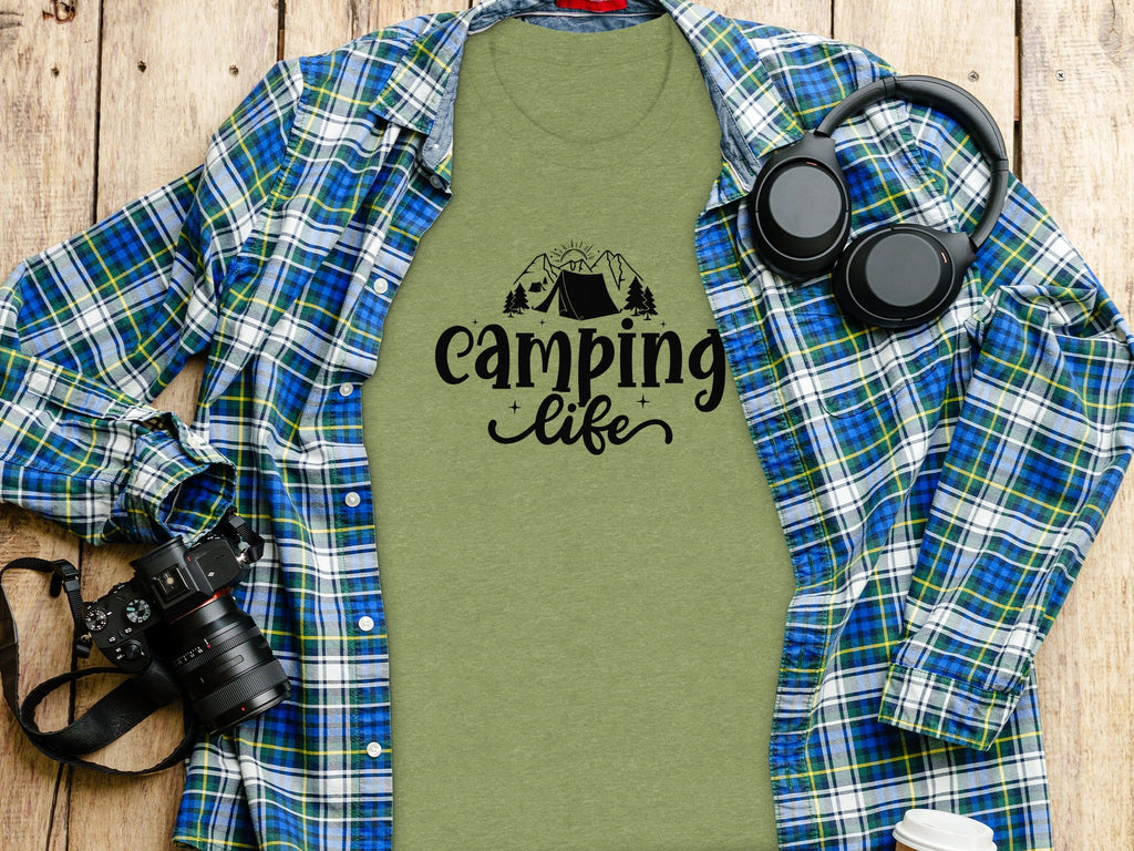 Camping Life Camping Tent Mountain Camping Outdoors T-Shirt