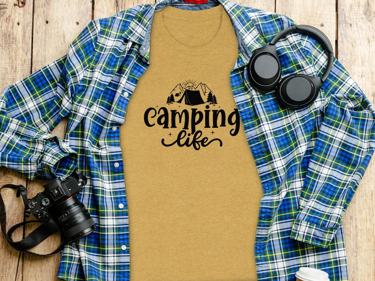 Camping Life Camping Tent Mountain Camping Outdoors T-Shirt