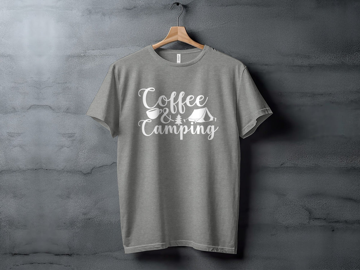 Coffee and Camping Graphic Design Great Outdoors T-Shirt