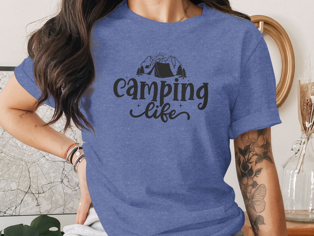 Camping Life Camping Tent Mountain Camping Outdoors T-Shirt