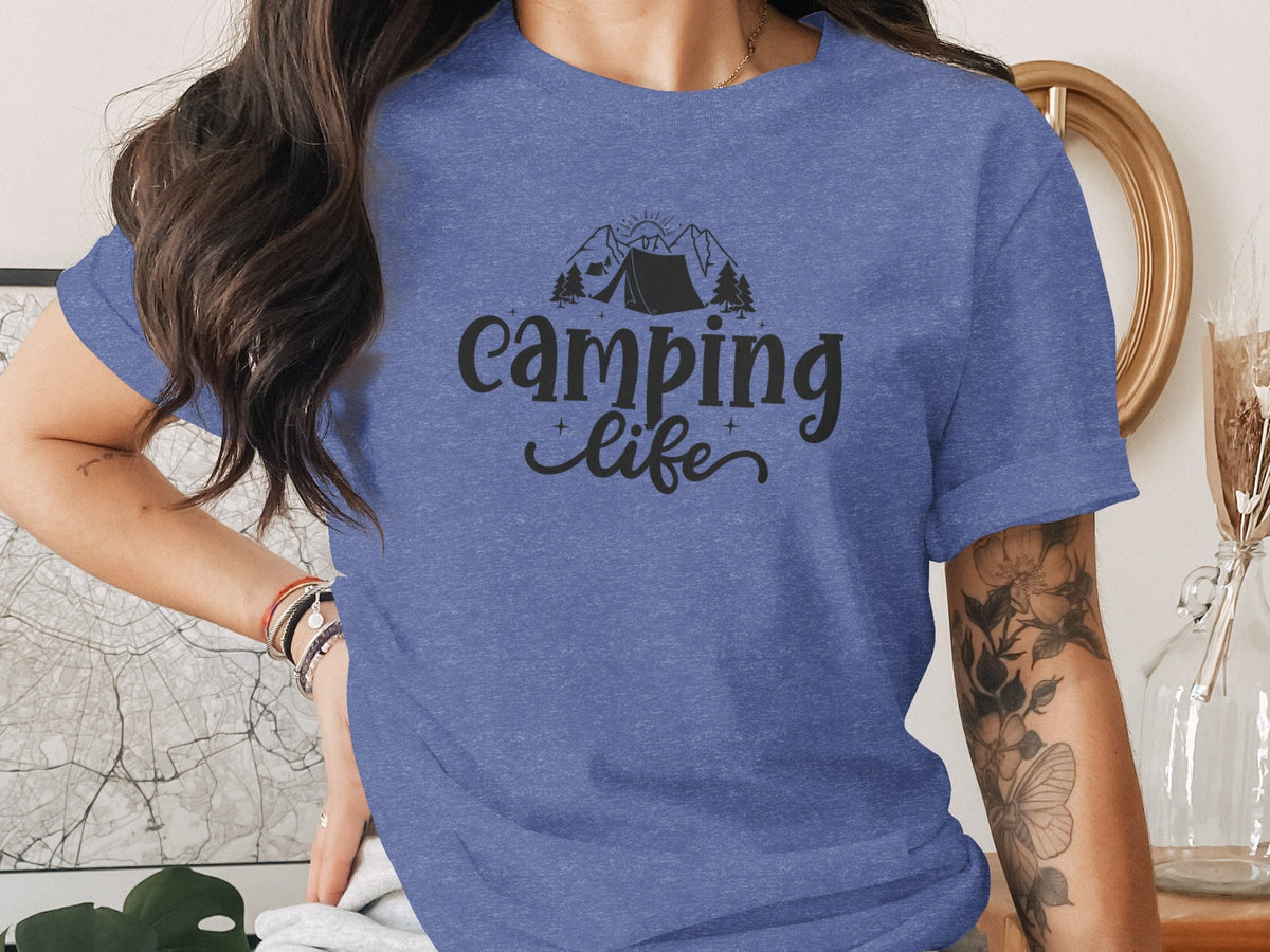Camping Life Camping Tent Mountain Camping Outdoors T-Shirt