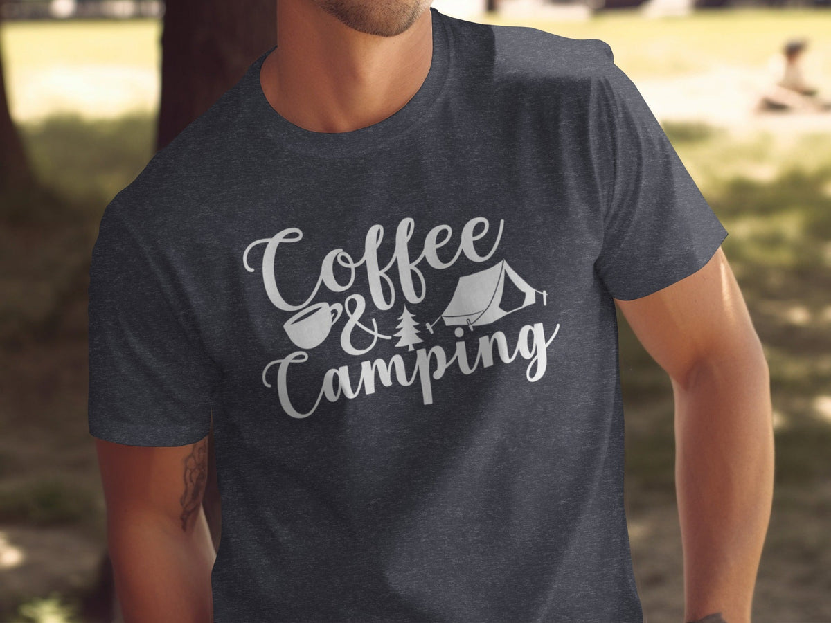 Coffee and Camping Graphic Design Great Outdoors T-Shirt