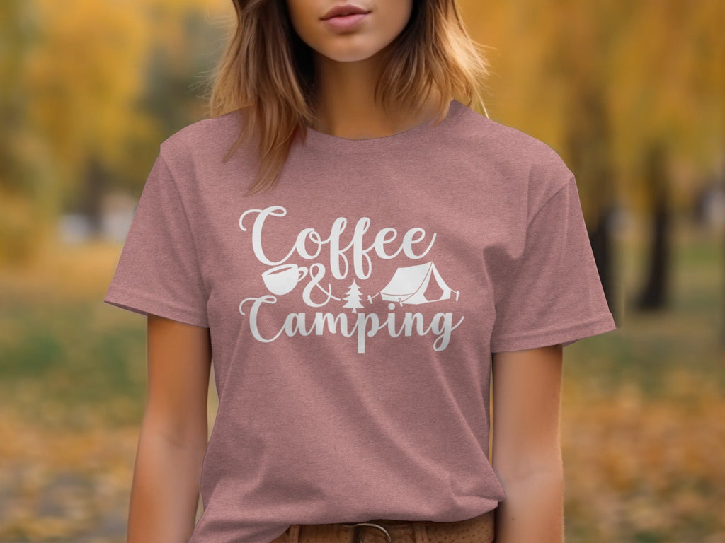 Coffee and Camping Graphic Design Great Outdoors T-Shirt